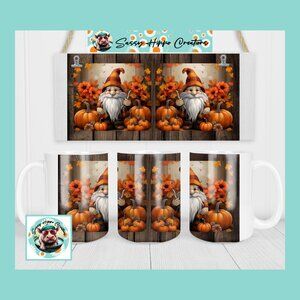 Ceramic Coffee Mug Autumn Gnome Fall Season Pumpkins 15oz Hand Sublimated